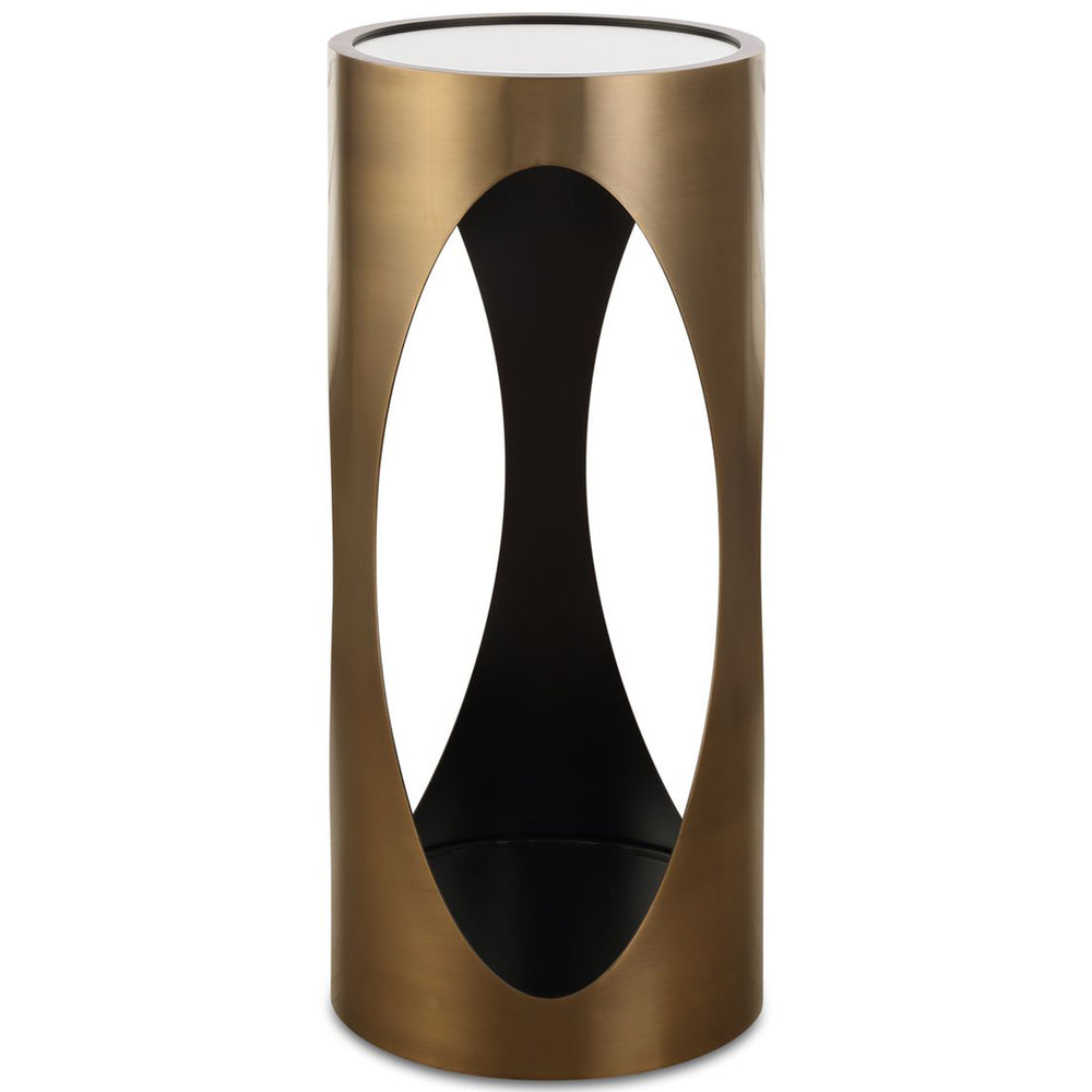 Achilles Drink Table, Brushed Brass-Furniture - Accent Tables-High Fashion Home