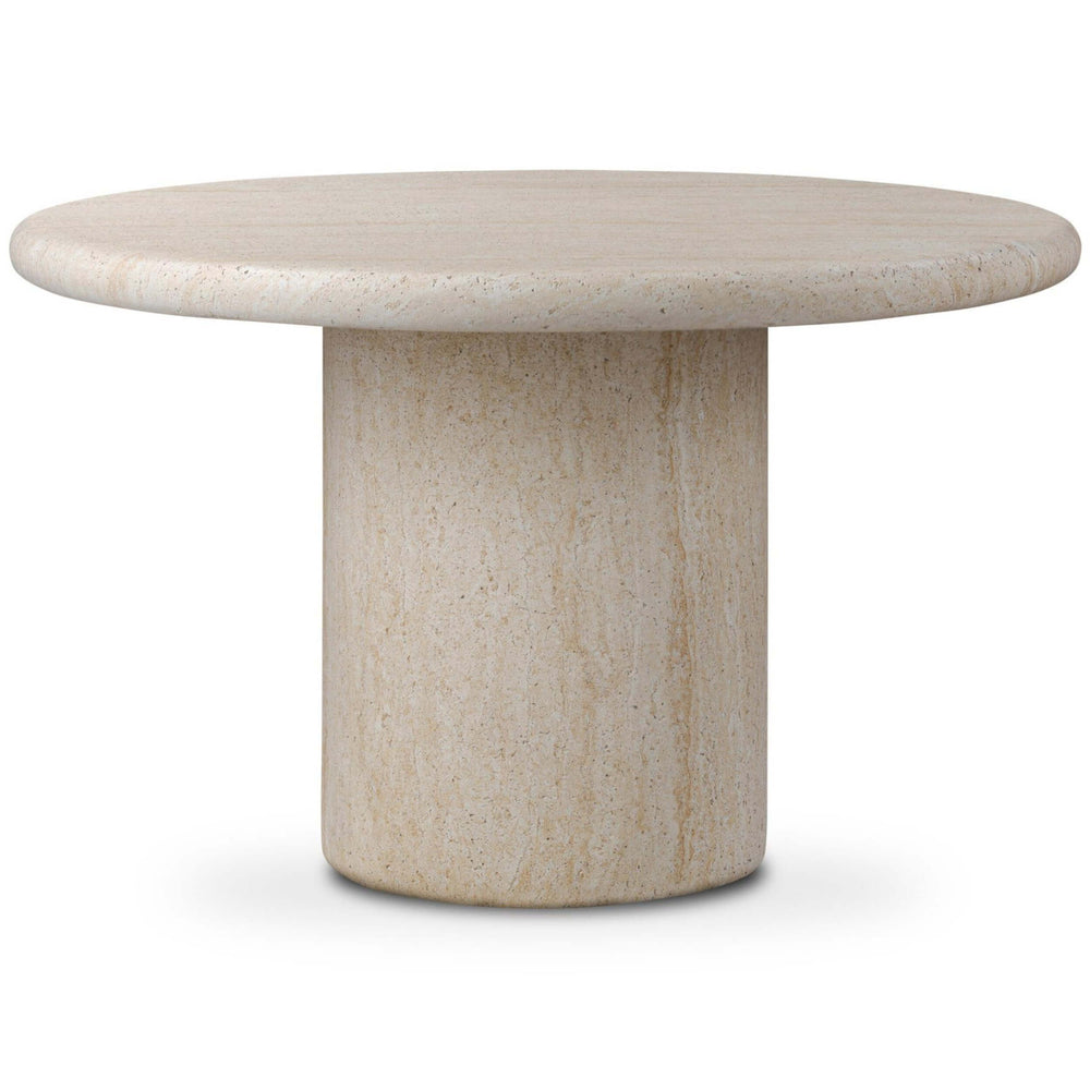 Poole Outdoor Round Dining Table, Textured Sand by Four Hands