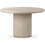 Poole Outdoor Round Dining Table, Textured Sand by Four Hands