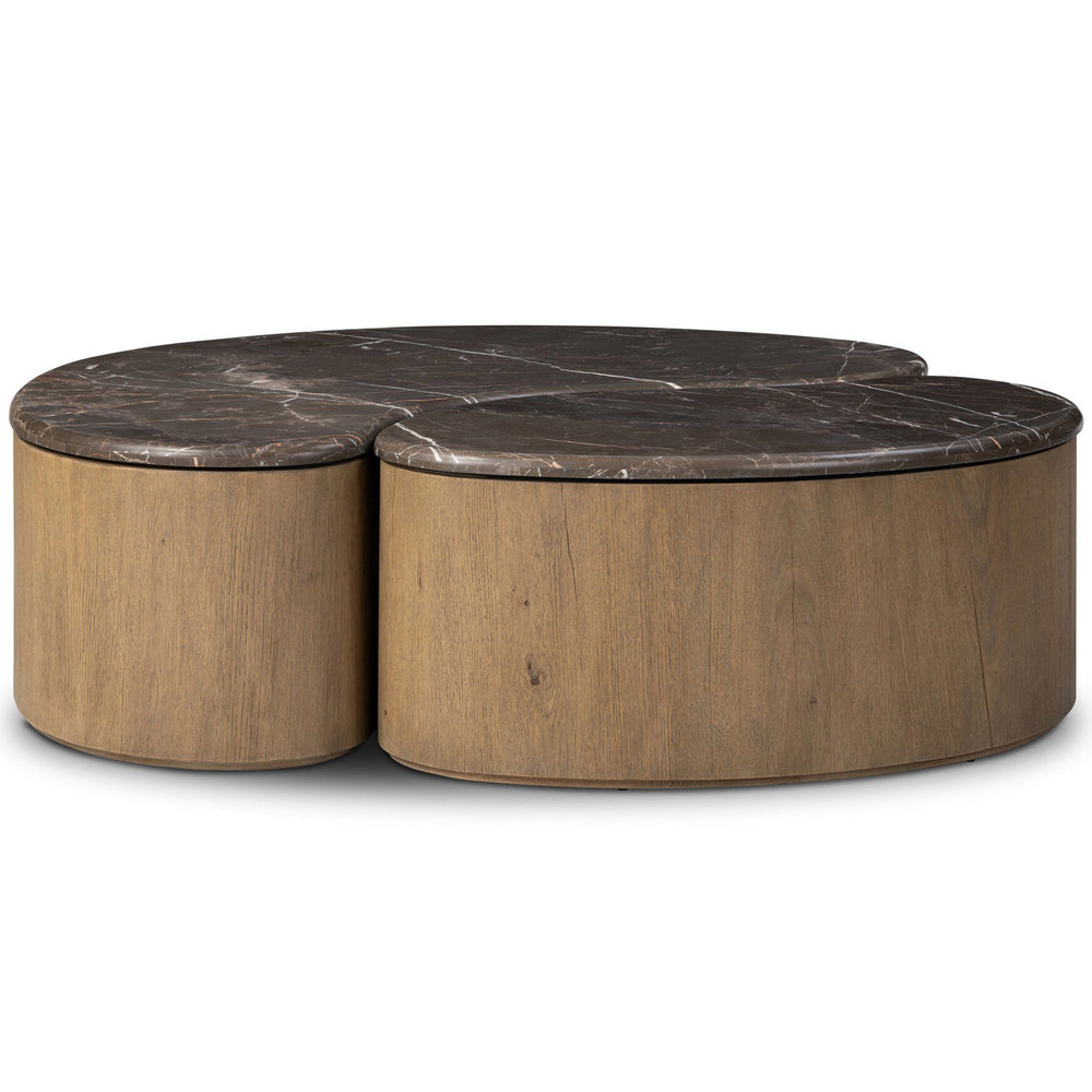 Ingrid Coffee Table, Warm Grey Marble by Four Hands