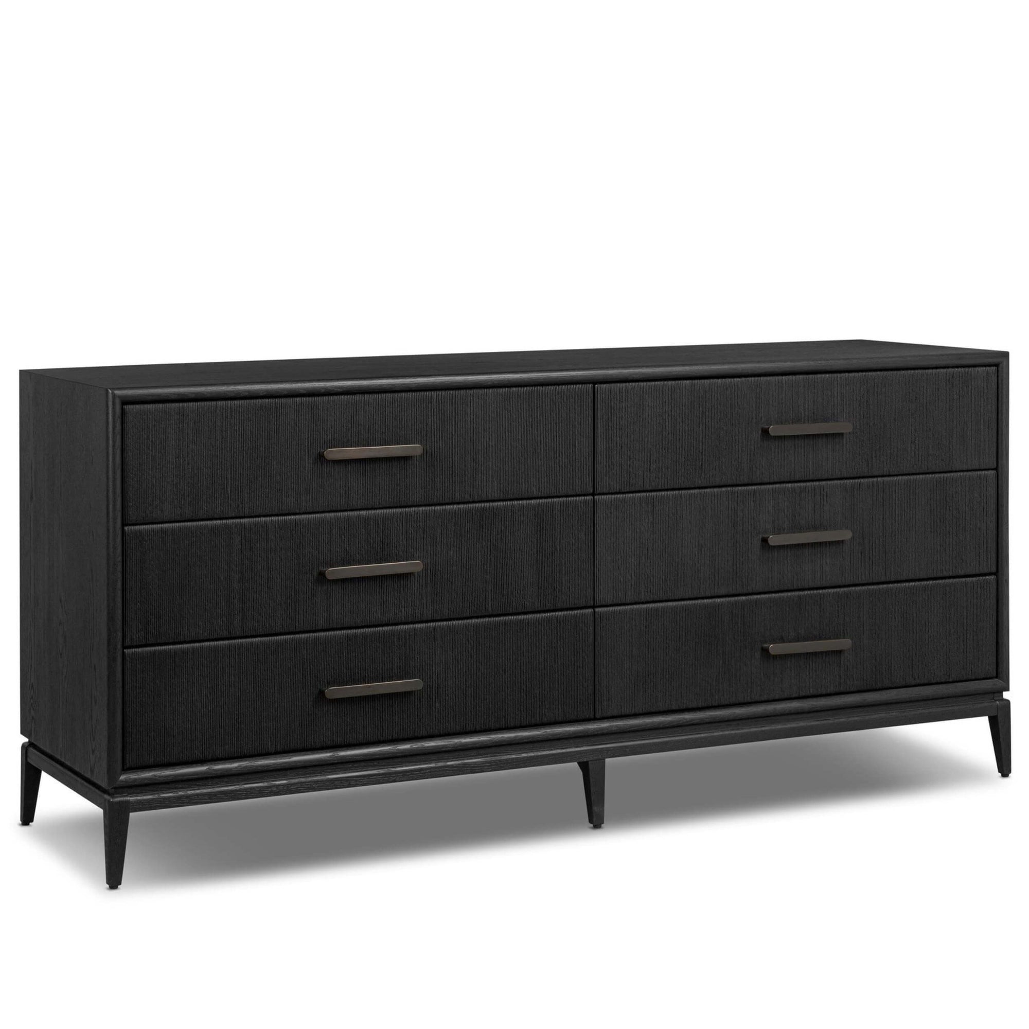 Rosenell 6 Drawer Dresser - Black Paper Cord - Four Hands Rosenell 6 Drawer Dresser - Black Paper Cord - Four Hands