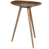 Lily Pad Accent Table, Antique Brass