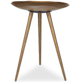 Lily Pad Accent Table, Antique Brass