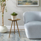 Lily Pad Accent Table, Antique Brass