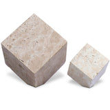 Travertine Cube Sculpture Set, Romano Fosse Travertine by Four Hands