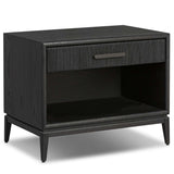Rosenell 1 Drawer Nightstand, Black-Furniture - Bedroom-High Fashion Home
