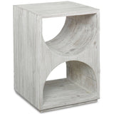 Hans Side Table, Distressed Ivory-Furniture - Accent Tables-High Fashion Home