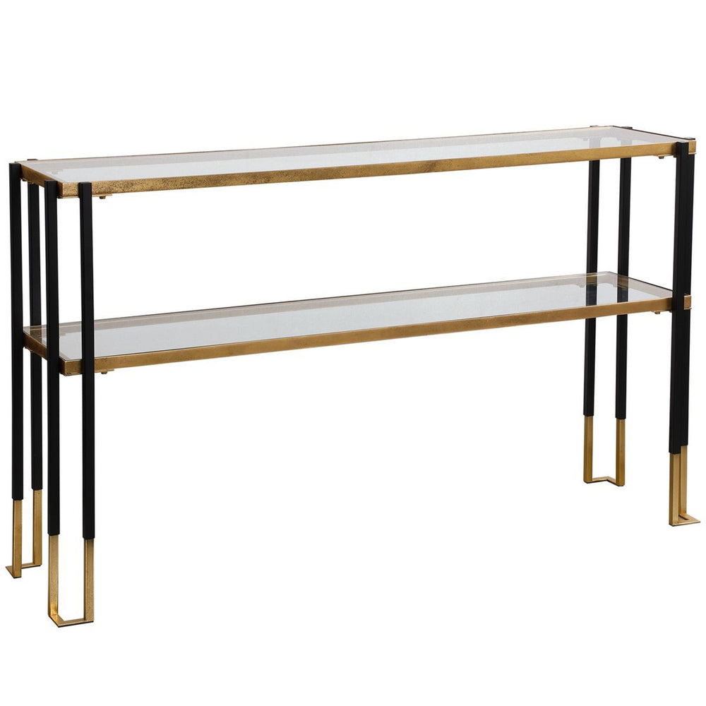 Kentmore Console Table, Black/Gold