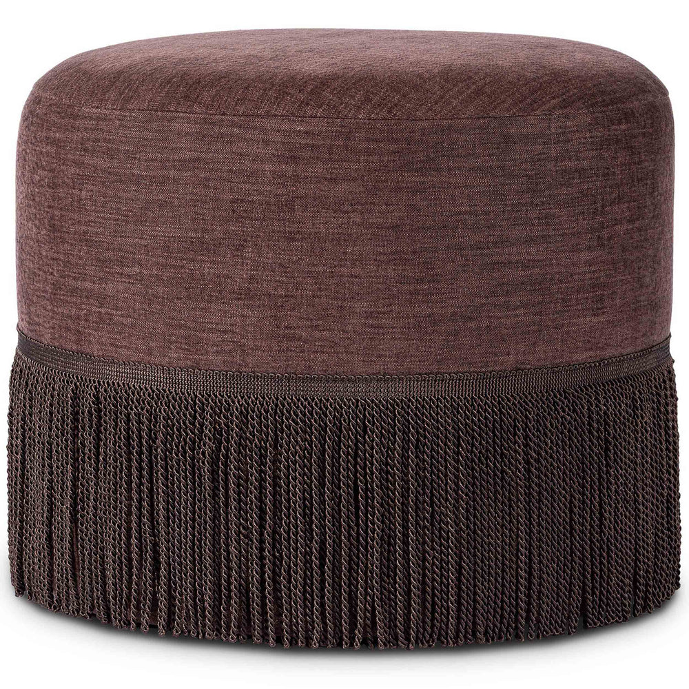 Sinclair 21" Fringe Ottoman, Laughlin Plum by Four Hands