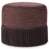 Sinclair 21" Fringe Ottoman, Laughlin Plum by Four Hands