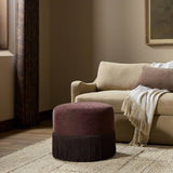 Sinclair 21" Fringe Ottoman, Laughlin Plum by Four Hands