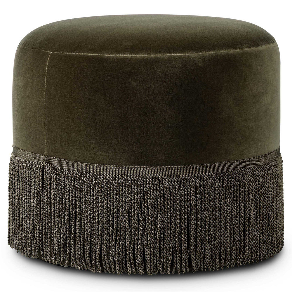 Sinclair Fringe Ottoman, Surrey Olive by Four Hands