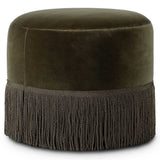 Sinclair Fringe Ottoman, Surrey Olive by Four Hands