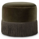 Sinclair Fringe Ottoman, Surrey Olive by Four Hands