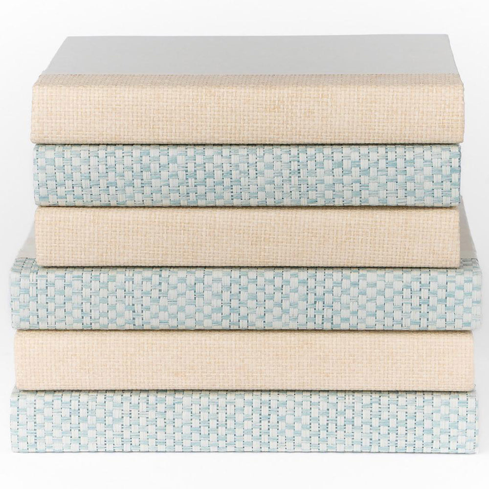 Tidal Weave Book Stack, Blue/Beige