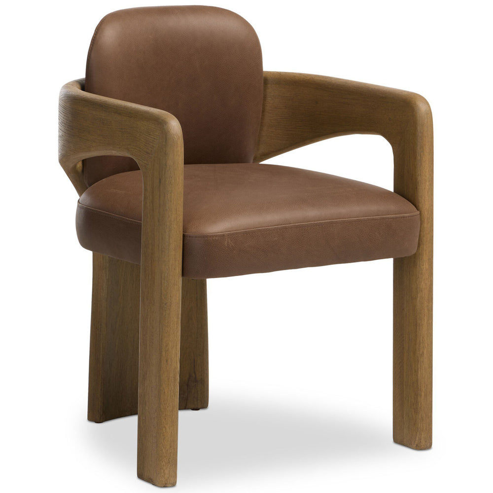 Woltz Leather Dining Chair, Palermo Cigar, Set of 2 by Four Hands