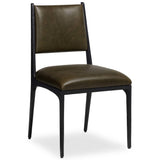 Valeene Leather Dining Chair, Dulane Moss, Set of 2 by Four Hands