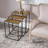 Coreene Nesting Tables, Set of 3, Gold-Furniture - Accent Tables-High Fashion Home