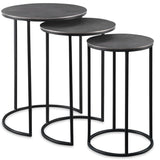 Erik Nesting Tables, Set of 3, Antique Nickel-Furniture - Accent Tables-High Fashion Home