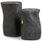 Bomba End Table Set, Textured Black Concrete by Four Hands — PRM_1