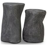 Bomba End Table Set, Textured Black Concrete by Four Hands — SID_1