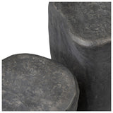 Bomba End Table Set, Textured Black Concrete by Four Hands — DET_1