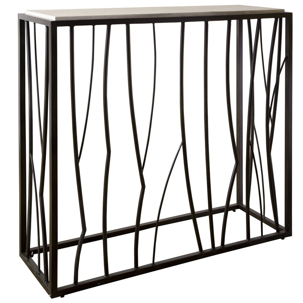 Reed Console Table, Dark Iron-Furniture - Accent Tables-High Fashion Home