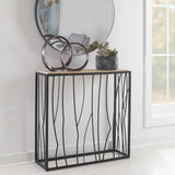 Reed Console Table, Dark Iron-Furniture - Accent Tables-High Fashion Home
