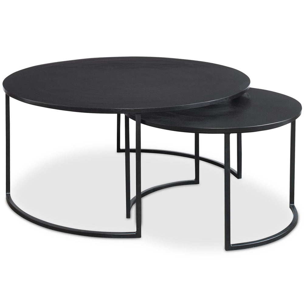 Barnette Nesting Coffee Tables Set of 2, Aged Black-Furniture - Accent Tables-High Fashion Home