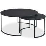 Barnette Nesting Coffee Tables Set of 2, Aged Black-Furniture - Accent Tables-High Fashion Home