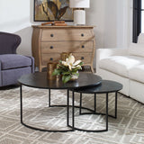 Barnette Nesting Coffee Tables Set of 2, Aged Black-Furniture - Accent Tables-High Fashion Home