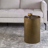 Adrina Accent Table, Antique Gold-Furniture - Accent Tables-High Fashion Home