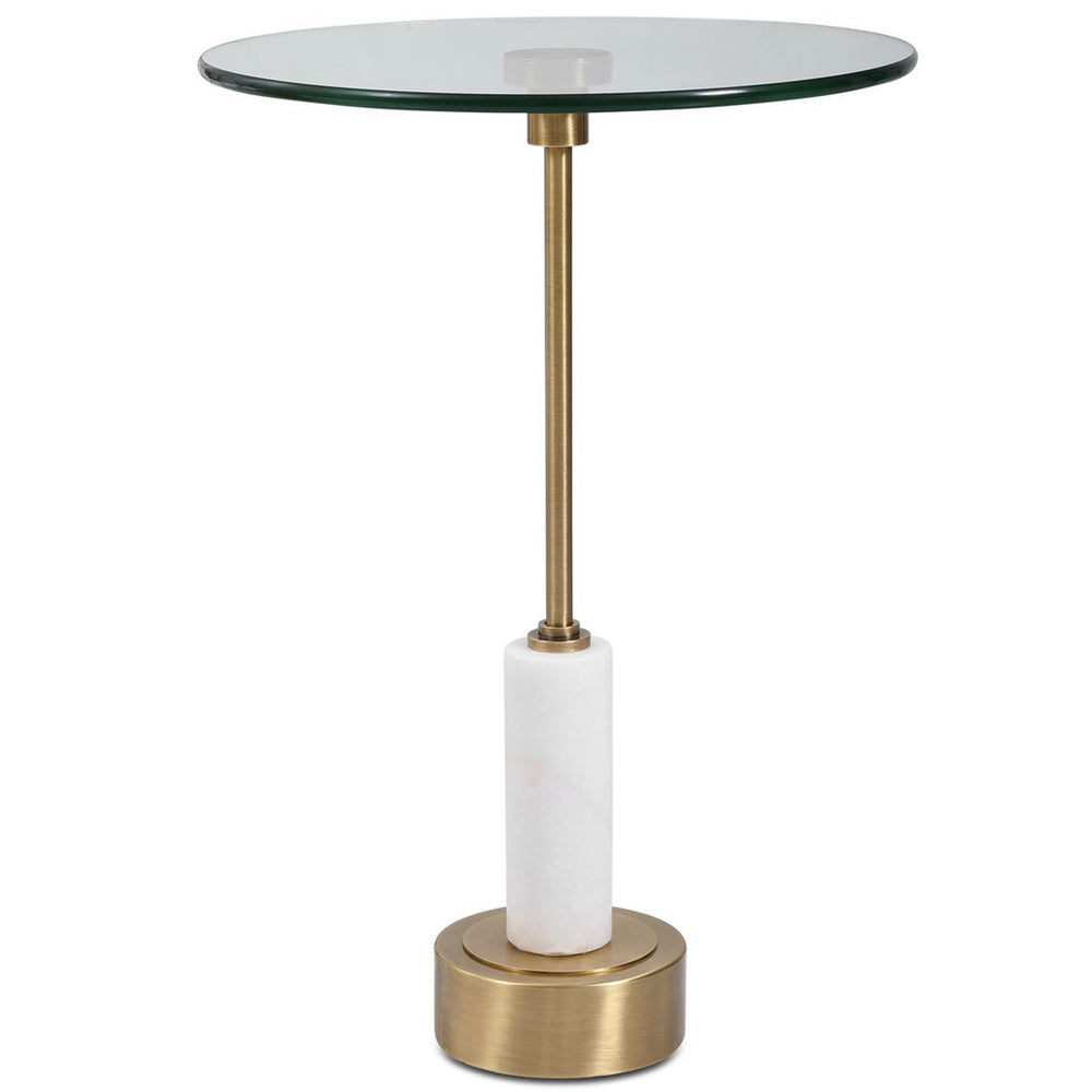 Portsmouth Accent Table, White/Brass
