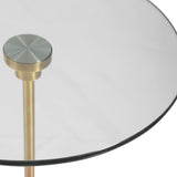 Portsmouth Accent Table, White/Brass