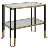Kentmore Side Table, Black/Gold-Furniture - Accent Tables-High Fashion Home