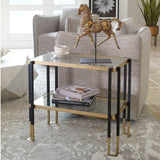 Kentmore Side Table, Black/Gold-Furniture - Accent Tables-High Fashion Home
