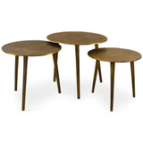 Kasai Coffee Tables, Set of 3, Antique Gold-Furniture - Accent Tables-High Fashion Home