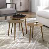 Kasai Coffee Tables, Set of 3, Antique Gold-Furniture - Accent Tables-High Fashion Home