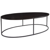 Coreene Oval Coffee Table, Aged Black-Furniture - Accent Tables-High Fashion Home