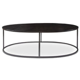 Coreene Oval Coffee Table, Aged Black-Furniture - Accent Tables-High Fashion Home