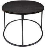 Coreene Oval Coffee Table, Aged Black-Furniture - Accent Tables-High Fashion Home