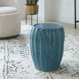 Harbor Garden Stool, Aqua-Furniture - Accent Tables-High Fashion Home