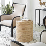 Rora Round Accent Table, Natural-Furniture - Accent Tables-High Fashion Home