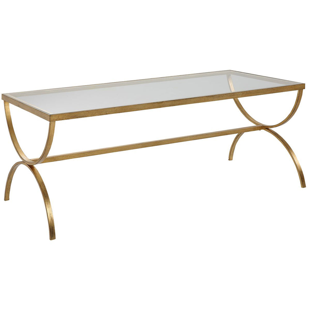 Crescent Coffee Table, Antique Gold