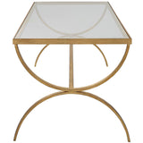 Crescent Coffee Table, Antique Gold