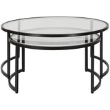 Rhea Nesting Coffee Tables, Set of 2, Black-Furniture - Accent Tables-High Fashion Home