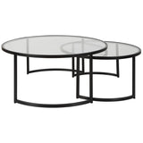 Rhea Nesting Coffee Tables, Set of 2, Black-Furniture - Accent Tables-High Fashion Home