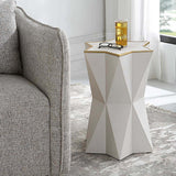 Capella Accent Table, White-Furniture - Accent Tables-High Fashion Home