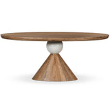 Bibianna Oval Dining Table, White Marble by Four Hands