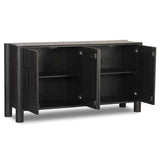 Ezri 4 Door Sideboard, Black Oak by Four Hands